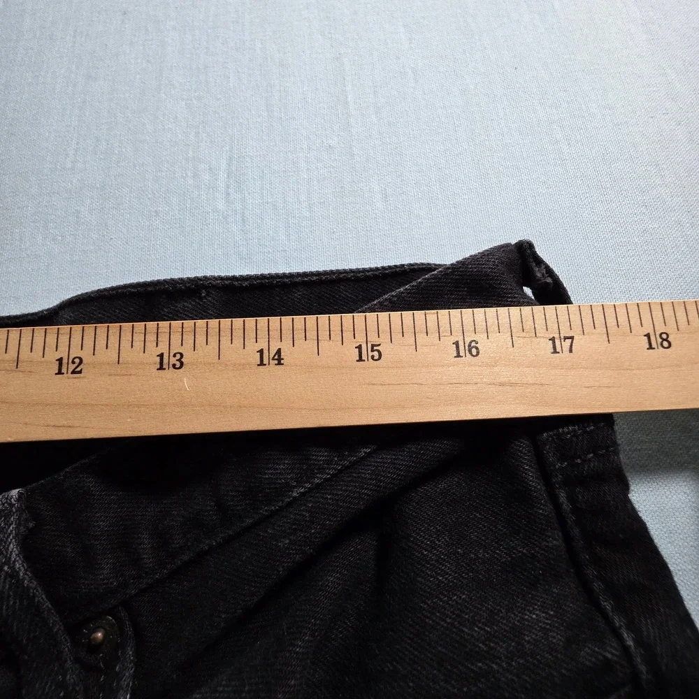 Levis 501 Mens Black Denim Shorts Original Fit Button Fly Cut Off Size 38 W38